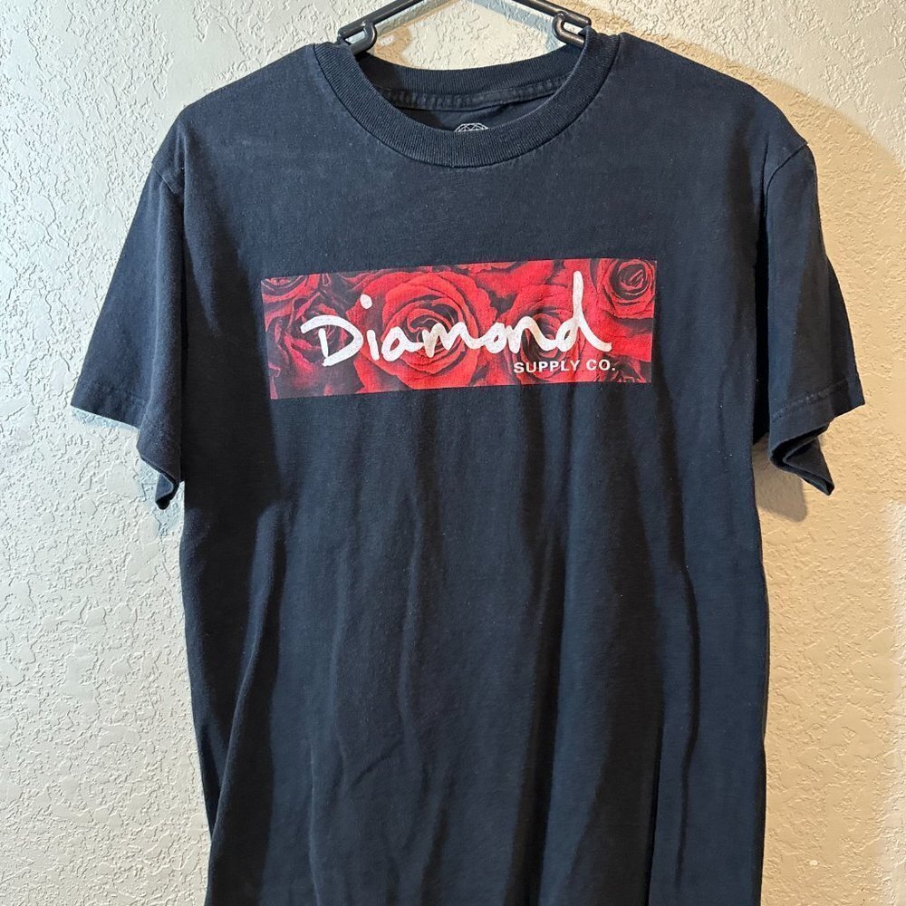 NWOT Men's Diamond Supply Co. Rose Graphic Box Logo Tee